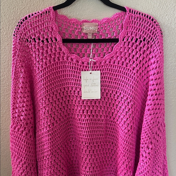 Show Me Your MuMu Pink Knit Swim Coverup - Picture 6 of 16